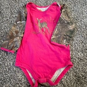 Carhartt Pink and Camouflage Long Sleeve Kids Tee